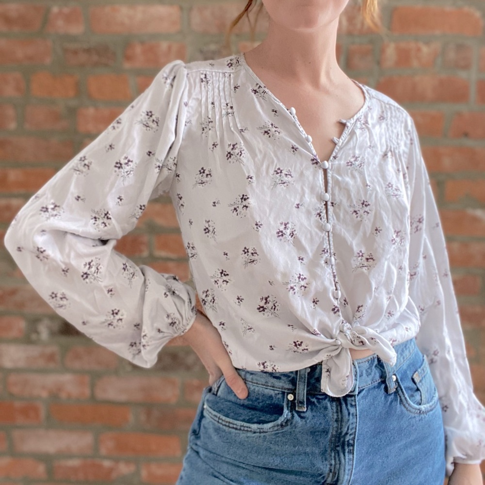 LoveShackFancy Talia Top in Steeple Grey